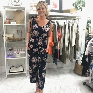 Navy Floral Summer Jumpsuit
